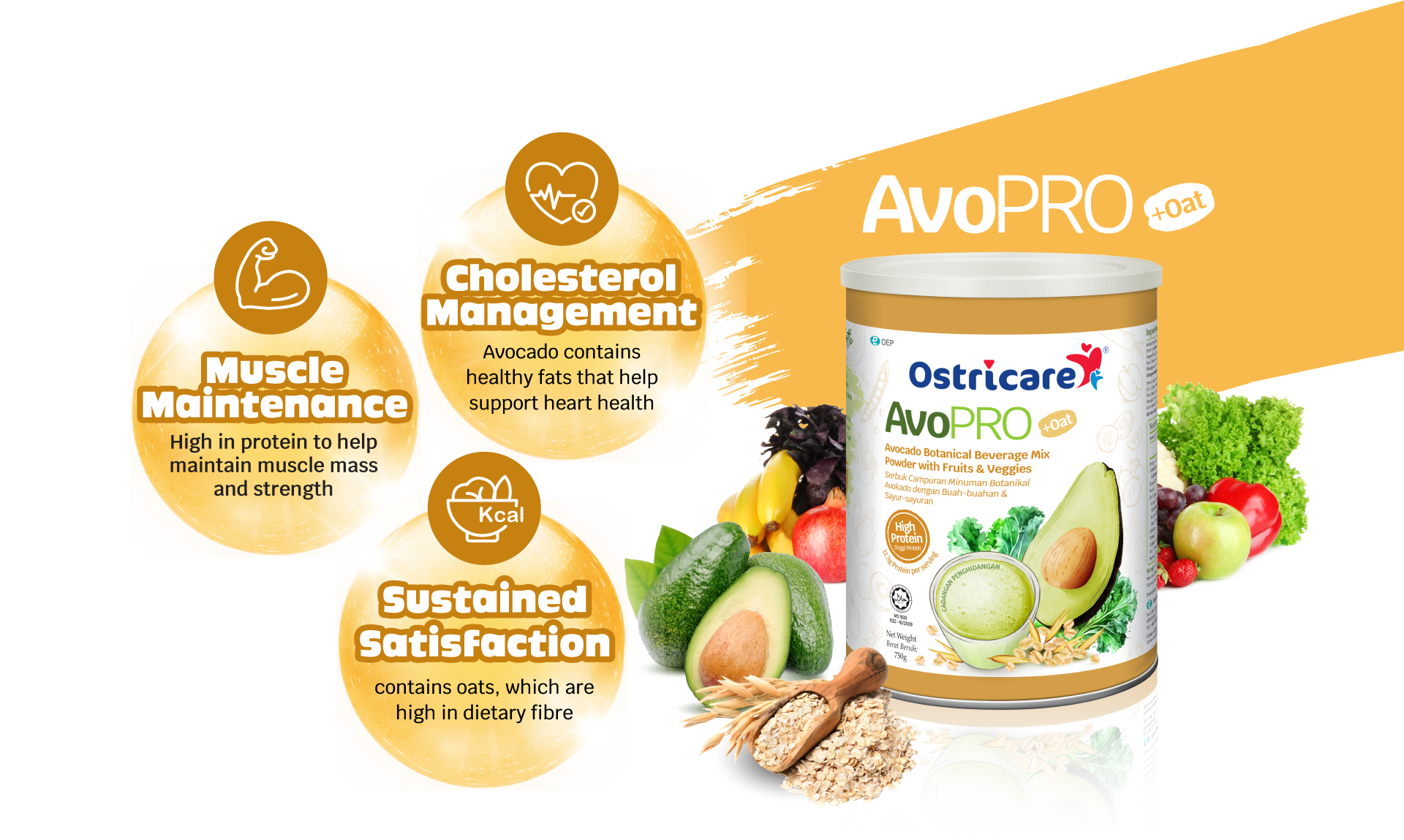 AvoPRO +Oat Muscle Maintenance Cholesterol Management Sustained Satisfaction