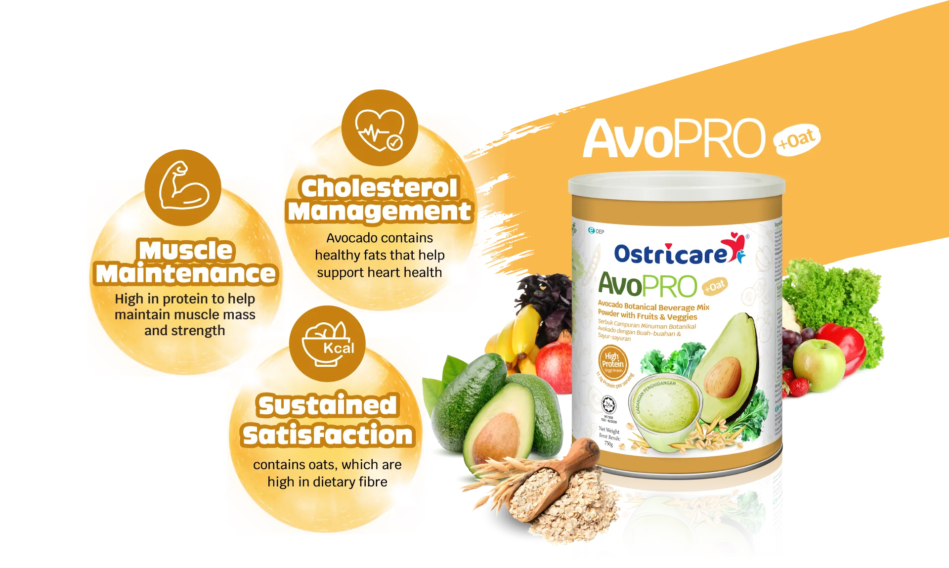 AvoPRO +Oat Muscle Maintenance Cholesterol Management Sustained Satisfaction